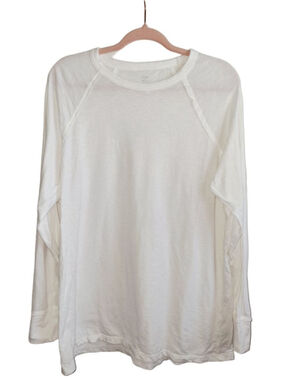 Aerie White Long Sleeve Tee M coastal beach preppy minimalist